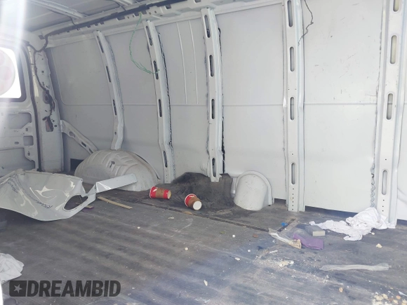 2020 Chevrolet Express Cargo with VIN 1GCWGBFP7L1118907, listed as a IAAI auction lot 41725301 with 83,978 mi miles and . Bid and sale history available at DreamBid. Image 8.