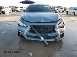 2022 Infiniti Q50 Red Sport 400 with VIN JN1FV7DP0NM370069, listed as a Copart auction lot 80541084 with 26,013 mi miles and Salvage Title. Bid and sale history available at DreamBid. Image 5.