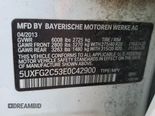 2014 BMW X6 xDrive35i z VIN 5UXFG2C53E0C42900, wystawiony jako Copart lot #55641745 z przebiegiem 156 045 mil mil oraz Tytuł czysty. Historia ofert i sprzedaży dostępna na DreamBid. Obrazek 13.