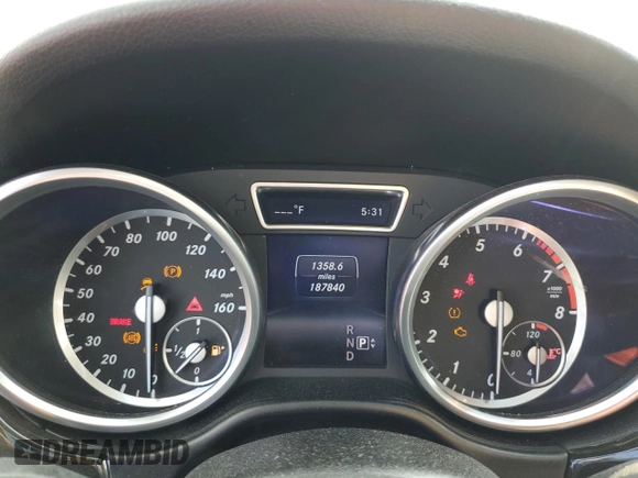 2015 Mercedes-Benz M 350 with VIN 4JGDA5JB1FA550043, listed as a Copart auction lot 54179235 with 187,840 mi miles and Salvage title. Bid and sale history available at DreamBid. Image 9.