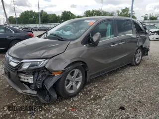 2019 Honda Odyssey EX-L z VIN 5FNRL6H79KB133976, wystawiony jako Copart lot #56988215 z przebiegiem Nie podano mil oraz Szkoda całkowita • Salvage title. Historia ofert i sprzedaży dostępna na DreamBid. Obrazek 1.