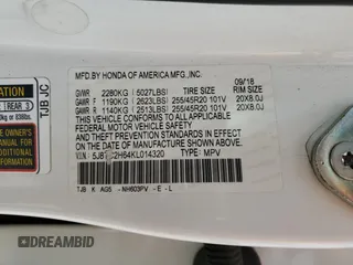 2019 Acura RDX w/A-Spec Pkg with VIN 5J8TC2H64KL014320, listed as a Copart auction lot 53354005 with 71,652 mi miles and Salvage Title. Bid and sale history available at DreamBid. Image 13.
