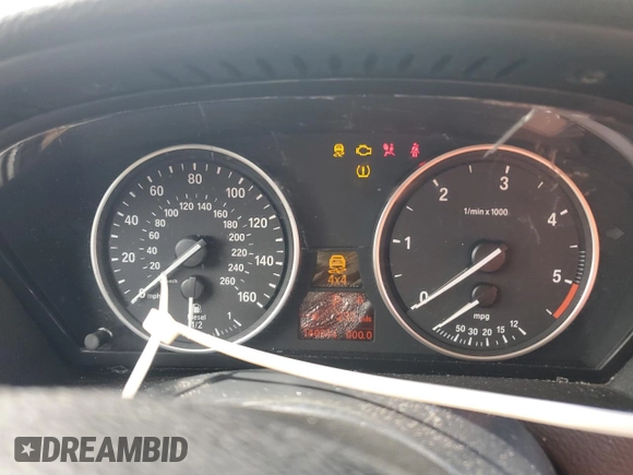 2012 BMW X5 35d with VIN 5UXZW0C51CL668064, listed as a Copart auction lot 62217845 with 140,544 mi miles and Salvage title. Bid and sale history available at DreamBid. Image 9.