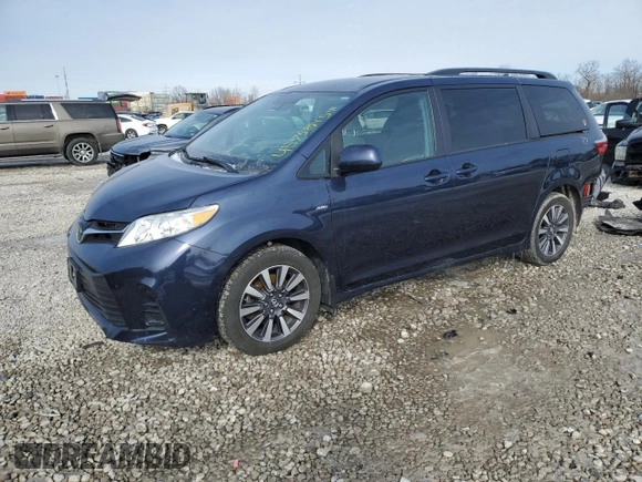 2019 Toyota Sienna LE with VIN 5TDJZ3DC1KS223325, listed as a Copart auction lot 45758815 with 102,605 mi miles and Salvage Title. Bid and sale history available at carsss.com. Image 1.