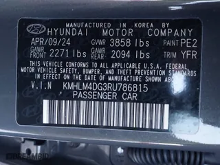 2024 Hyundai Elantra Essential with VIN KMHLM4DG3RU786815, listed as a IAAI auction lot 41310670 with 13,174 mi miles. Bid and sale history available at carsss.com. Image 9.