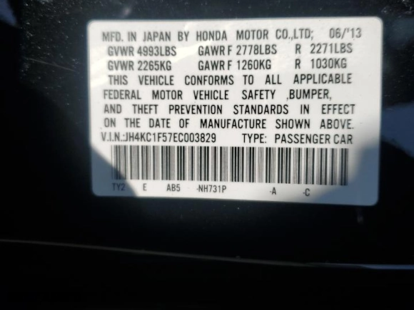 2014 Acura RLX Tech Pkg with VIN JH4KC1F57EC003829, listed as a Copart auction lot 74345714 with 194,305 mi miles and Salvage Title. Bid and sale history available at carsss.com. Image 12.