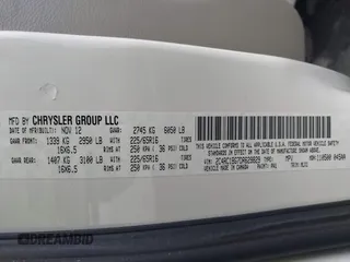2013 Chrysler Town & Country Touring with VIN 2C4RC1BG7DR629829, listed as a IAAI auction lot 42152230 with 188,473 mi miles. Bid and sale history available at carsss.com. Image 9.