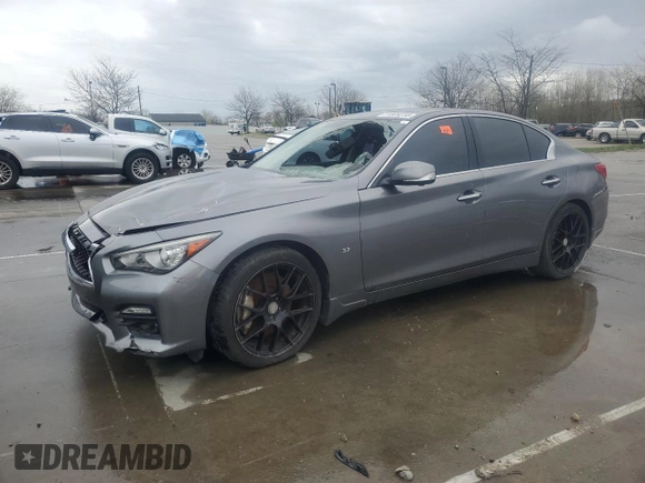 2015 Infiniti Q50 Sport with VIN JN1BV7AR7FM392530, listed as a Copart auction lot 51809235 with 85,141 mi miles and Salvage title. Bid and sale history available at DreamBid. Image 1.