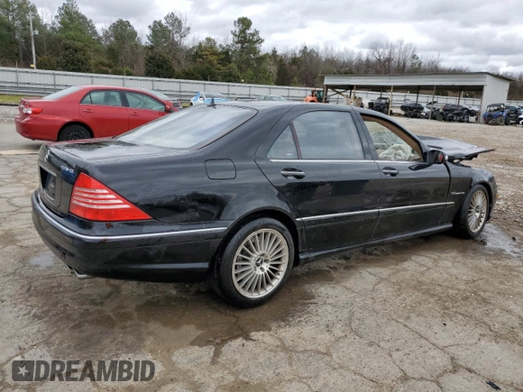 2004 Mercedes-Benz S 55 AMG with VIN WDBNG74J04A407814, listed as a Copart auction lot 47820895 with 57,096 mi miles and Salvage Title. Bid and sale history available at DreamBid. Image 3.