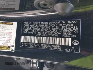 2020 Lexus UX with VIN JTHP9JBH7L2033386, listed as a IAAI auction lot 41463356 with 53,507 mi miles. Bid and sale history available at carsss.com. Image 9.