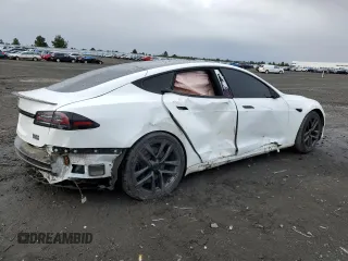 2022 Tesla Model S Plaid with VIN 5YJSA1E62NF490541, listed as a Copart auction lot 51149205 with Not provided miles and Salvage title. Bid and sale history available at DreamBid. Image 3.