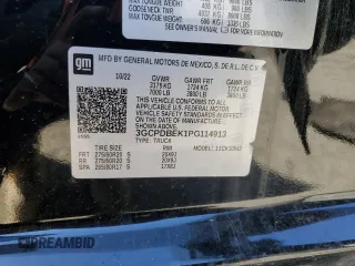 2023 Chevrolet Silverado 1500 Custom with VIN 3GCPDBEK1PG114913, listed as a Copart auction lot 45879175 with Not Provided miles and Salvage Title. Bid and sale history available at DreamBid. Image 14.