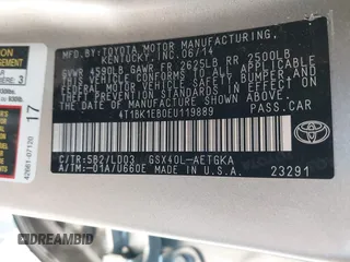 2014 Toyota Avalon Limited with VIN 4T1BK1EB0EU119889, listed as a IAAI auction lot 41653918 with 79,415 mi miles. Bid and sale history available at carsss.com. Image 9.