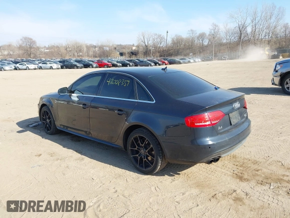 2012 Audi A4 2.0T Premium Plus with VIN WAUFFAFL0CA099852, listed as a IAAI auction lot 42008359 with 187,069 mi miles. Bid and sale history available at carsss.com. Image 3.