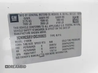 2013 Chevrolet Avalanche LTZ with VIN 3GNMCGE01DG280823, listed as a IAAI auction lot 42523302 with 193,255 mi miles and . Bid and sale history available at DreamBid. Image 9.