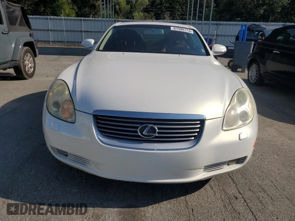 2002 Lexus SC with VIN JTHFN48Y820026697, listed as a Copart auction lot 67996114 with 156,536 mi miles and Salvage Title. Bid and sale history available at carsss.com. Image 5.
