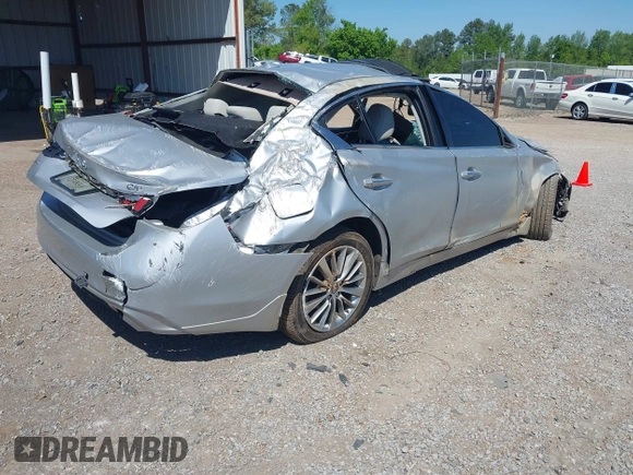 2018 Infiniti Q50 Luxe with VIN JN1EV7AR7JM438928, listed as a IAAI auction lot 42036766 with 125,149 mi miles and . Bid and sale history available at carsss.com. Image 4.