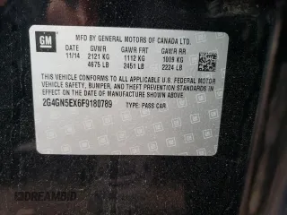 2015 Buick Regal Premium I с VIN 2G4GN5EX6F9180789, выставлен на аукционе Copart как лот 57772525 с пробегом 130 111 миль миль и Списание • Salvage title. История ставок и продаж доступна на DreamBid. Изображение 13.