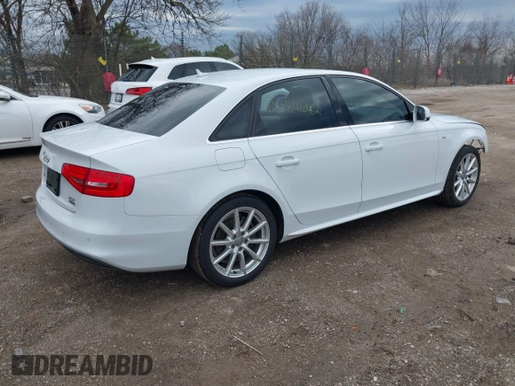 2016 Audi A4 Premium Plus with VIN WAUFFAFLXGN015633, listed as a IAAI auction lot 42084662 with 82,572 mi miles. Bid and sale history available at carsss.com. Image 4.