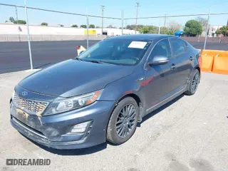 2014 Kia Optima Hybrid EX with VIN KNAGN4AD8E5066053, listed as a IAAI auction lot 41868329 with 148,876 mi miles. Bid and sale history available at carsss.com. Image 2.