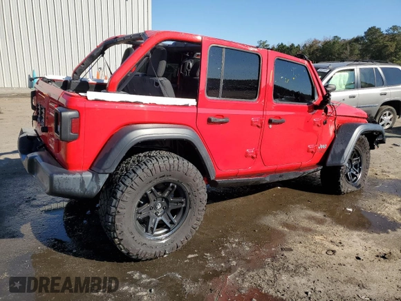 2021 Jeep Wrangler Unlimited Sport S with VIN 1C4HJXDN7MW544741, listed as a Copart auction lot 81781204 with 78,481 mi miles and Non repairable. Bid and sale history available at DreamBid. Image 3.
