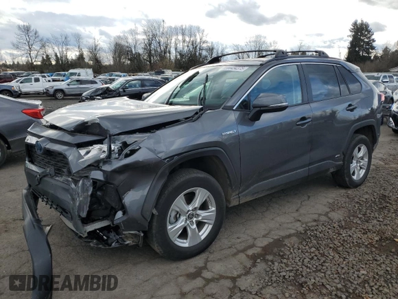 2021 Toyota RAV4 Hybrid LE with VIN 4T3MWRFV7MU048703, listed as a Copart auction lot 44434375 with 30,443 mi miles and Salvage Title. Bid and sale history available at carsss.com. Image 1.