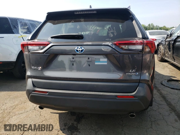 2021 Toyota RAV4 Hybrid LE with VIN 4T3LWRFV7MU029922, listed as a Copart auction lot 60116075 with 37,547 mi miles and Salvage title. Bid and sale history available at DreamBid. Image 6.