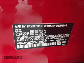 2022 BMW 8 Series M850i z VIN WBAGV8C04NCH90015, wystawiony jako IAAI lot #42020711 z przebiegiem 39 801 mil mil oraz . Historia ofert i sprzedaży dostępna na DreamBid. Obrazek 9.