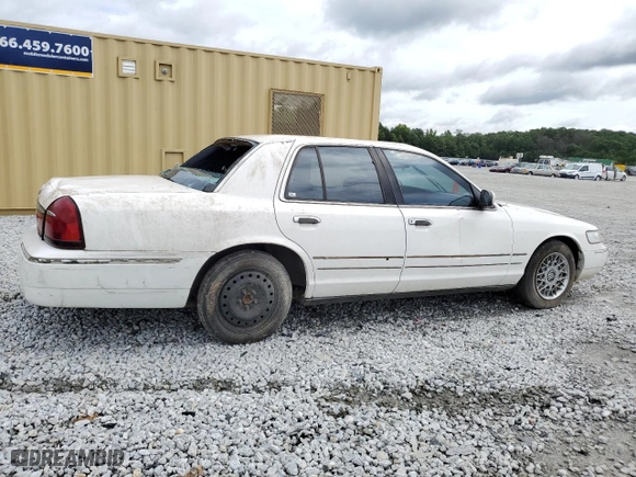1998 Mercury Grand Marquis GS with VIN 2MEFM74W8WX698873, listed as a Copart auction lot 63762454 with 107,354 mi miles and Salvage Title. Bid and sale history available at carsss.com. Image 3.