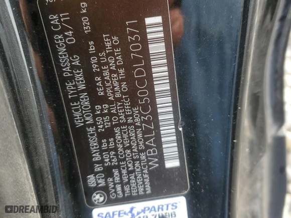 2012 BMW 6 Series 650i with VIN WBALZ3C50CDL70371, listed as a Copart auction lot 80271534 with 76,332 mi miles and Salvage Title. Bid and sale history available at carsss.com. Image 12.