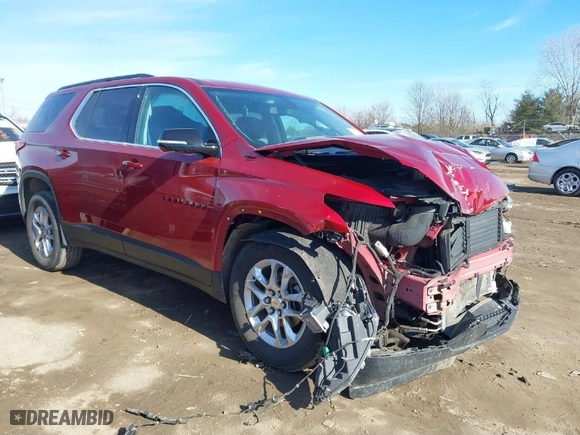 2019 Chevrolet Traverse LT Cloth with VIN 1GNEVGKW3KJ133793, listed as a IAAI auction lot 41668373 with 187,258 mi miles. Bid and sale history available at carsss.com. Image 1.