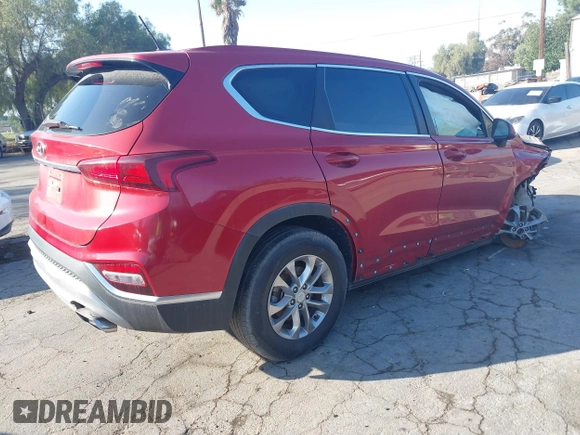 2020 Hyundai Santa Fe SE with VIN 5NMS23AD1LH137619, listed as a IAAI auction lot 41425753 with 72,587 mi miles. Bid and sale history available at carsss.com. Image 4.