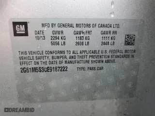 2014 Cadillac XTS Luxury with VIN 2G61M5S30E9187222, listed as a Copart auction lot 54511125 with 0 mi miles and Salvage Title. Bid and sale history available at carsss.com. Image 13.