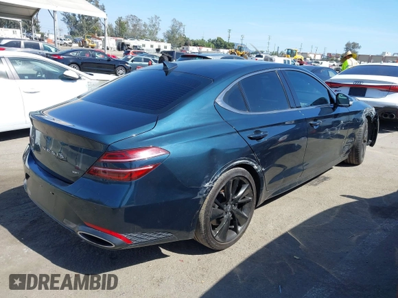 2022 Genesis G70 3.3T z VIN KMTG54TE2NU082023, wystawiony jako IAAI lot #42271871 z przebiegiem 17 833 mil mil oraz . Historia ofert i sprzedaży dostępna na DreamBid. Obrazek 4.