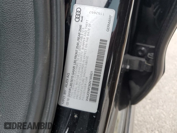 2016 Audi A6 2.0T Premium with VIN WAUCFAFC8GN165601, listed as a Copart auction lot 46472175 with 171,037 mi miles and Clean Title. Bid and sale history available at carsss.com. Image 12.