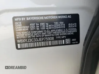 2018 BMW X2 sDrive28i with VIN WBXYJ3C33JEP75908, listed as a Copart auction lot 47314425 with 60,366 mi miles and Salvage Title. Bid and sale history available at carsss.com. Image 15.