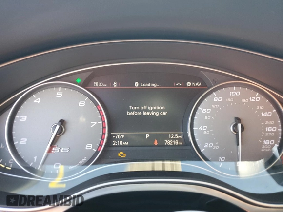 2013 Audi S6 Prestige with VIN WAUF2AFC4DN119123, listed as a Copart auction lot 77705184 with 78,216 mi miles and Salvage Title. Bid and sale history available at carsss.com. Image 9.