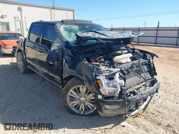 2024 Ford F-150 with VIN 1FTFW7LD9RFB84896, listed as a IAAI auction lot 42256542 with 21,212 mi miles and . Bid and sale history available at DreamBid. Image 1.