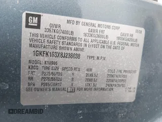2008 GMC Yukon XL SLT 4SB z VIN 1GKFK163X8J238038, wystawiony jako IAAI lot #41715318 z przebiegiem 53 474 mil mil oraz . Historia ofert i sprzedaży dostępna na DreamBid. Obrazek 9.