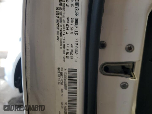 2013 Dodge Dart SXT with VIN 1C3CDFBA4DD335887, listed as a Copart auction lot 55041155 with 153,150 mi miles and Salvage Title. Bid and sale history available at carsss.com. Image 12.