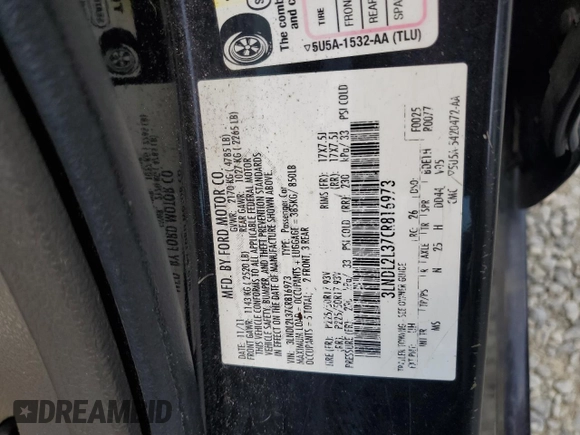 2012 Lincoln MKZ Hybrid with VIN 3LNDL2L37CR816973, listed as a Copart auction lot 60059135 with Not provided miles and Salvage title. Bid and sale history available at DreamBid. Image 12.