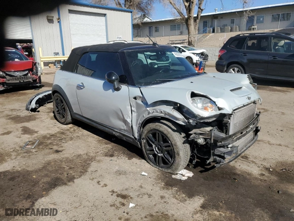 2012 MINI Cooper Convertible S with VIN WMWZP3C58CT550106, listed as a Copart auction lot 45629035 with 104,851 mi miles and Salvage Title. Bid and sale history available at carsss.com. Image 4.
