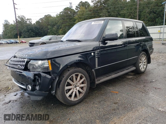 2012 Land Rover Range Rover SC with VIN SALMF1E46CA368272, listed as a Copart auction lot 78588034 with 124,179 mi miles and Salvage title. Bid and sale history available at DreamBid. Image 1.