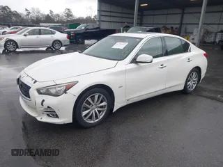 2017 Infiniti Q50 2.0t with VIN JN1CV7AR0HM681482, listed as a IAAI auction lot 41734242 with 228,838 mi miles. Bid and sale history available at carsss.com. Image 2.