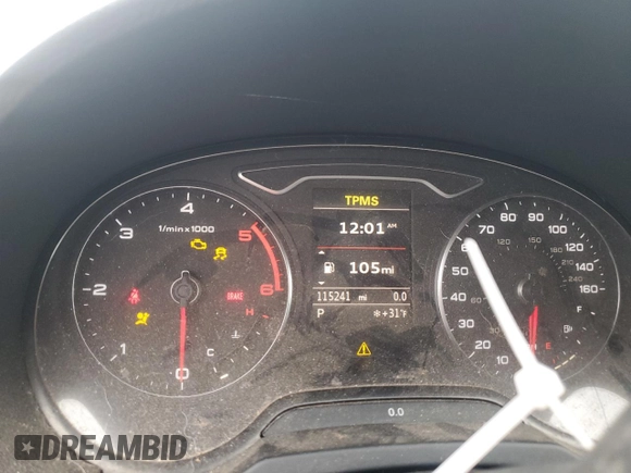 2015 Audi A3 2.0 TDI Premium Plus with VIN WAUCJGFF1F1059055, listed as a Copart auction lot 82885814 with 115,241 mi miles and Salvage Title. Bid and sale history available at carsss.com. Image 9.