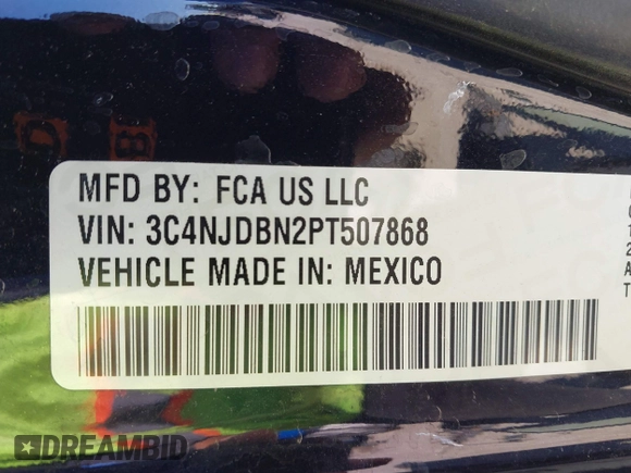 2023 Jeep Compass Latitude with VIN 3C4NJDBN2PT507868, listed as a IAAI auction lot 41760268 with 35,837 mi miles and . Bid and sale history available at DreamBid. Image 9.
