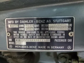 1986 Mercedes-Benz 560 with VIN WDBCA39DXGA213770, listed as a Copart auction lot 49787355 with 218,547 mi miles and Salvage Title. Bid and sale history available at DreamBid. Image 12.