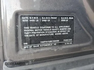 2006 Saab 9-3 Aero z VIN YS3FH41U861102489, wystawiony jako Copart lot #74814114 z przebiegiem Nie podano mil oraz Szkoda całkowita • Salvage title. Historia ofert i sprzedaży dostępna na DreamBid. Obrazek 13.