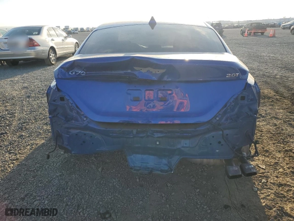 2020 Genesis G70 2.0T with VIN KMTG64LAXLU056650, listed as a Copart auction lot 79948164 with 26,726 mi miles and Salvage Title. Bid and sale history available at carsss.com. Image 6.