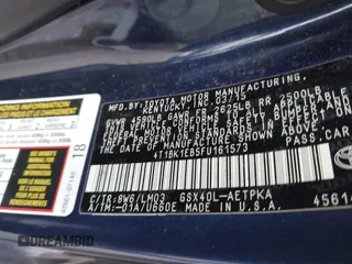 2015 Toyota Avalon Limited with VIN 4T1BK1EB5FU161573, listed as a IAAI auction lot 41561096 with Not Provided miles and . Bid and sale history available at DreamBid. Image 9.